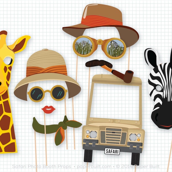 Safari Party, Photo Booth Props, Safari Birthday, Foto Booth, Photobooth Props, Adventurer, Explorer, Africa, Safari Animals, Safari Masks
