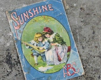 Antikes und seltenes Sunshine ABC, herausgegeben von Charles E Graham Kinder Softcover Leinenstoffbuch, etwa Ende des 19