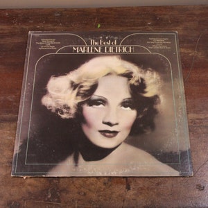 The Best of Marlene Dietrich vintage vinyl record album, 1973, beautiful art portrait