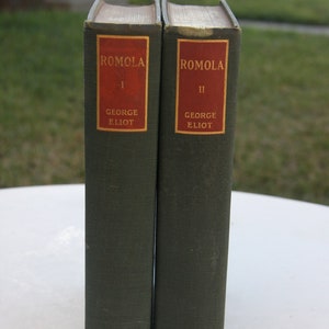 Antique Romola I and II, Two Volume Set, George Eliot, copyright 1907