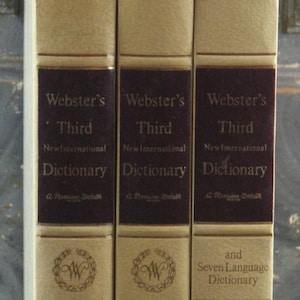 Three Volume Set, Webster&#39;s Third New International Dictionary, Seven Languages, copyright 1971, vintage