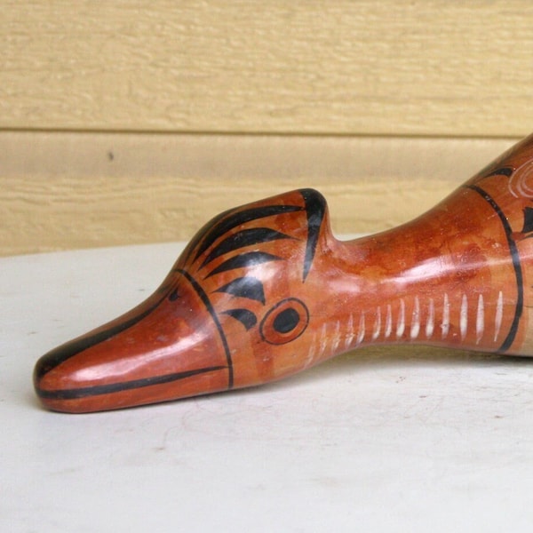 Tonala duck, goose, bird, mexican folk art pottery, mid-century modern, vintage