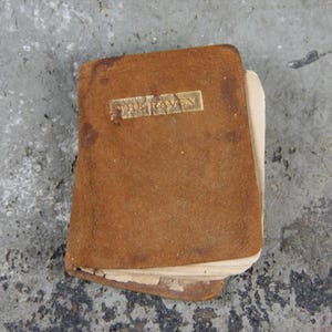 Antique Miniature Suede Book of Edgar Allan Poe's The Raven and The Bells