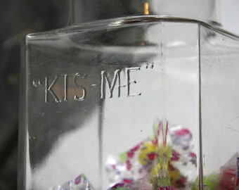 Rare, Antique KIS-ME GUM Candy Jar, candy display, apothecary jar, mint condition