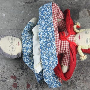 Vintage Topsy Turvy Little Red Riding Hood, Big Bad Wolf and Grandmother, Three Faced Folk Art Doll