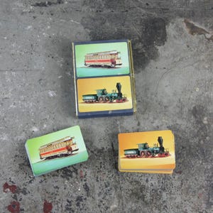 Congress Playing Cards, Train Railroad Street Car, Two Complete Decks, vintage