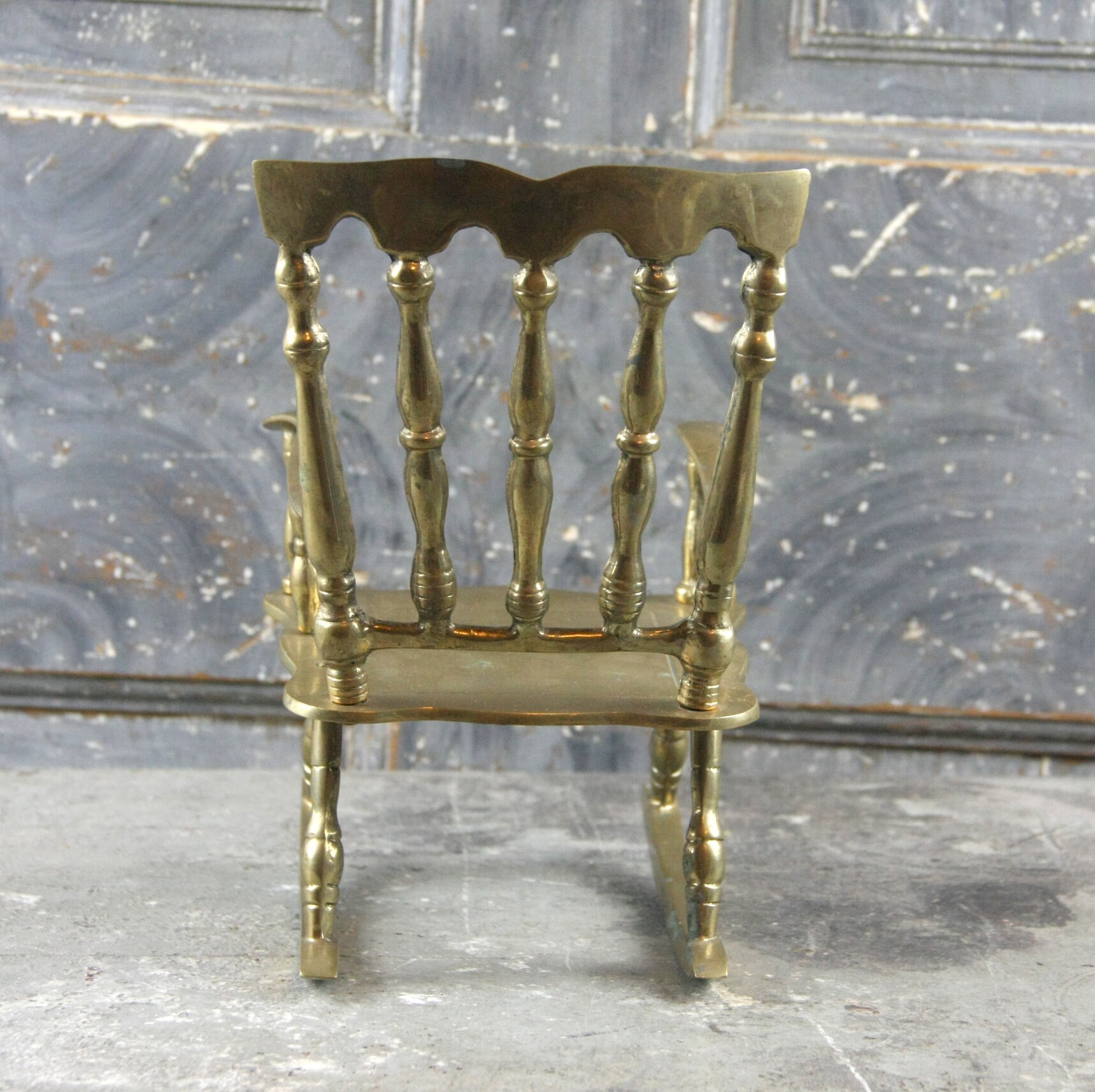 Small Solid Brass Rocking Chair, Vintage -- Teddy Bear Sold Separately ...
