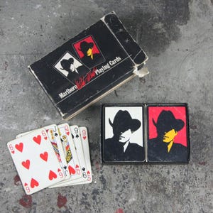 Marlboro Wild West Playing Cards in original packing and box, Marlboro Man, Two Complete Decks, vintage