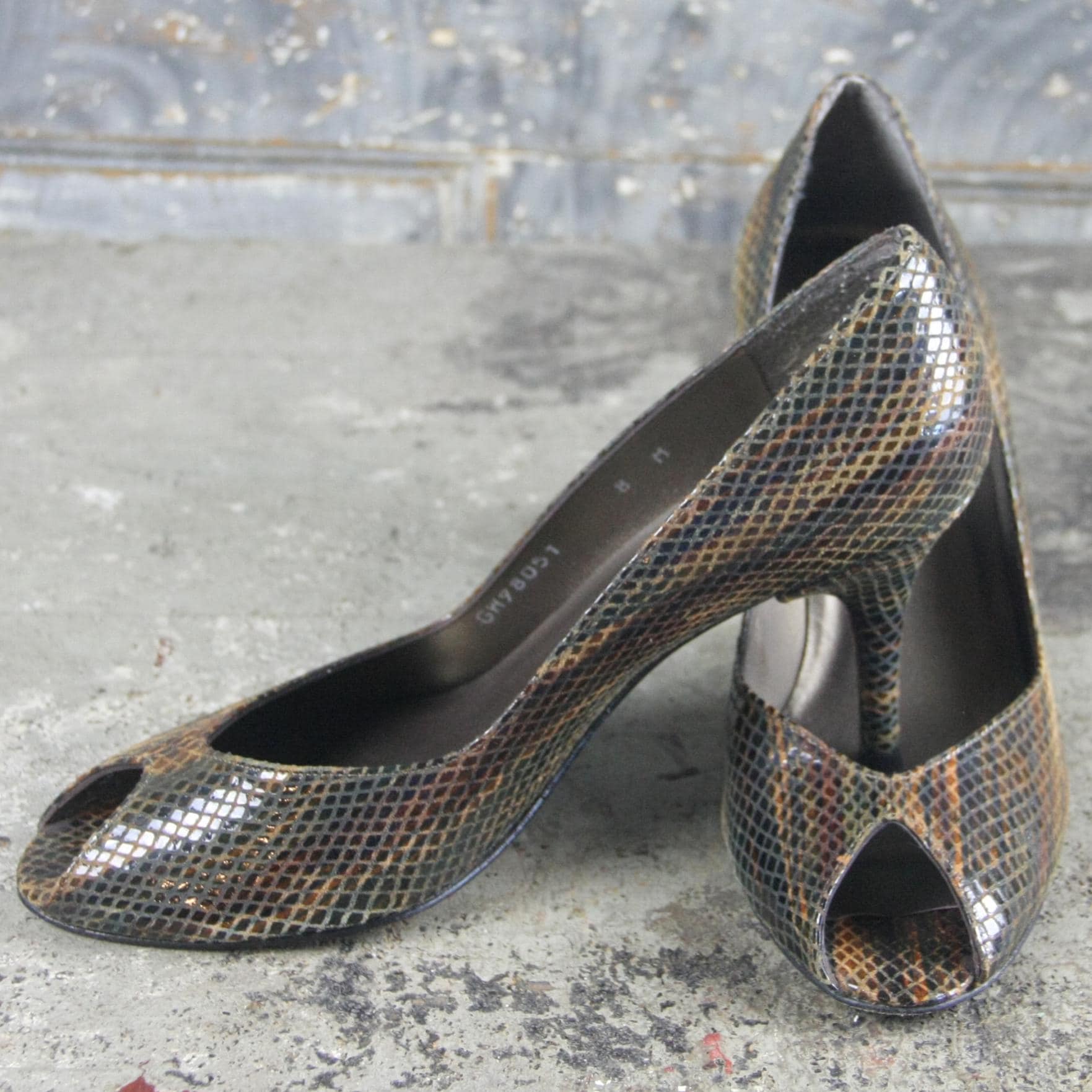 Snake Print Platform Heels in Tan & Black Snakeskin Platforms Heels - Etsy main image 4