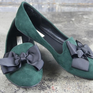 emerald green long dress satin Two Piece Emerald Green Long Prom Dress with Bow PG869 US8 / Custom Color