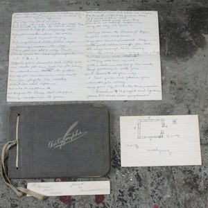 Grey Autograph Book, vintage, autographs are dated in the 1930's, PLUS vintage paper ephemera