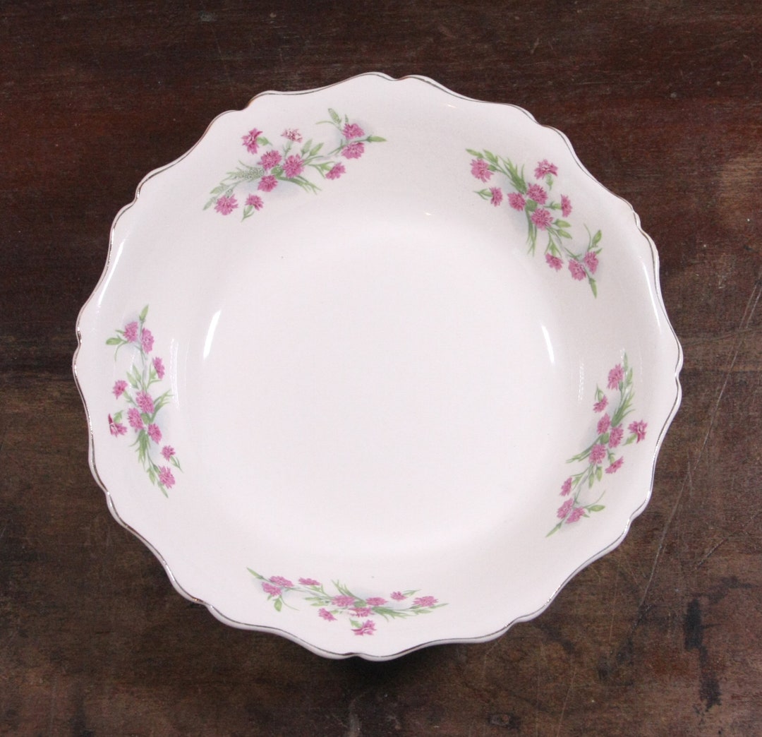 Keystone Floral Floral Carnation Round Serving Bowl, Keystone Canonsburg Pottery Co ...
