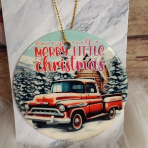 Farm truck ceramic ornament-Christmas ornament