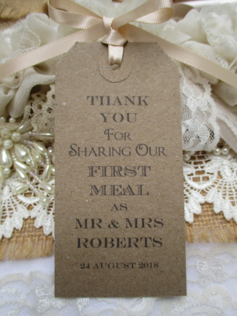 30 Wedding Napkin Ties Wedding Table Decor Tags Personalised Etsy