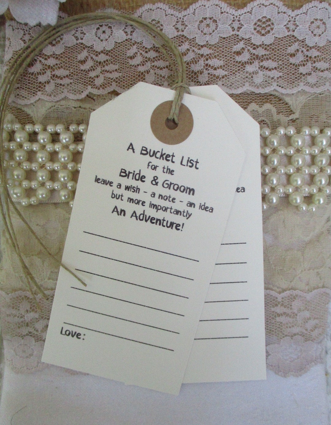 Bucket List Guest Book Tags for the Bride & Groom Wedding Favor Advice
