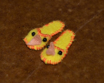 Miniature Chick Slippers for 1/12 dollhouse