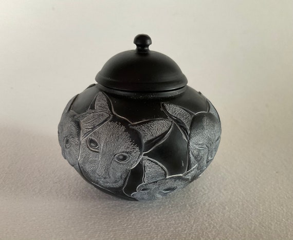 Siamese Black Cat Trinket Box c2003 JARDINIA Royal Family Harmony Kingdom England