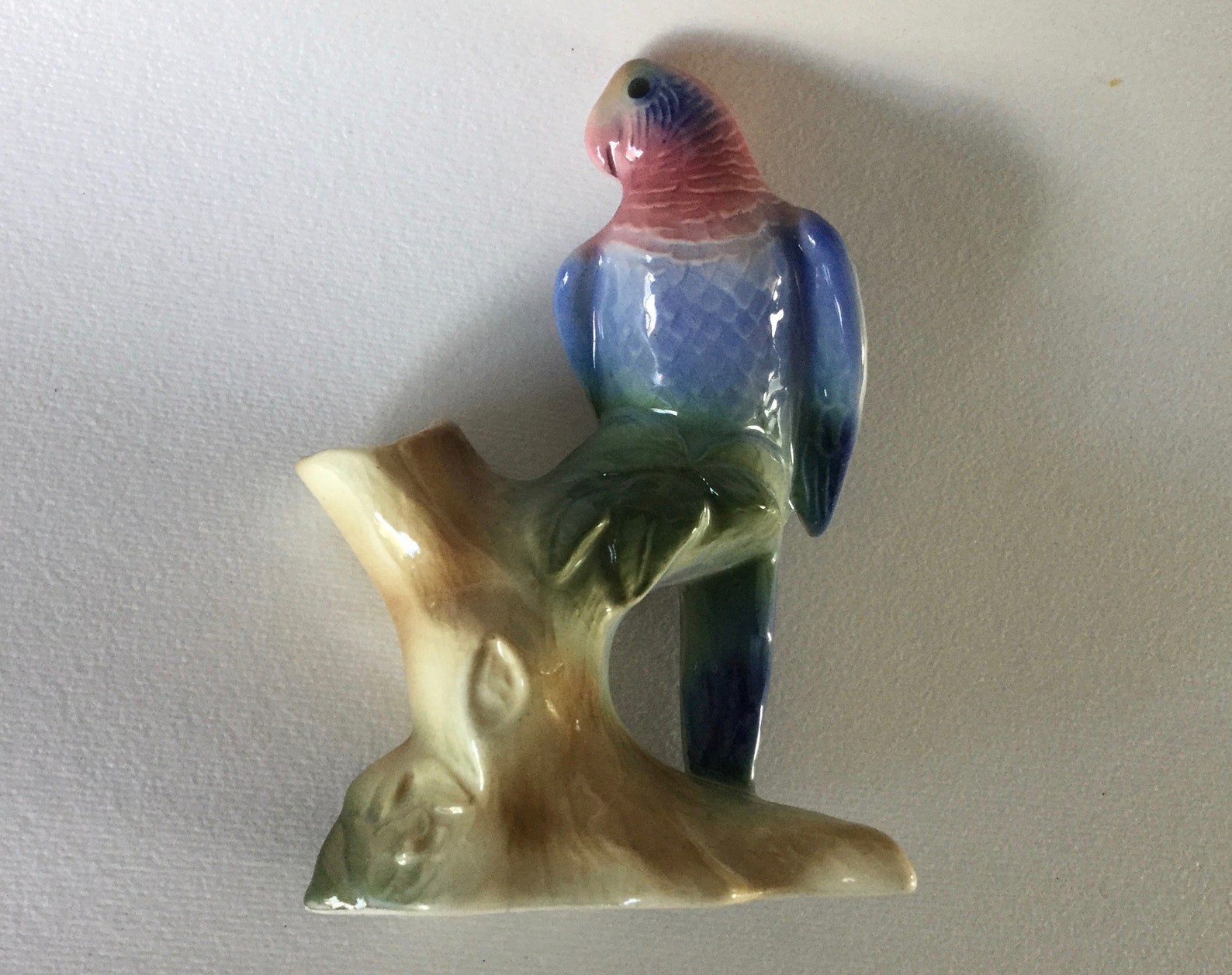 Vintage Royal Copley Small Ceramic Blue PARROT Vase Planter Etsy