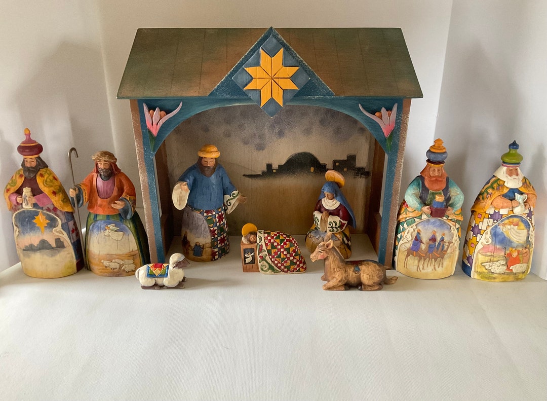 JIM SHORE 10 Pc NATIVITY Set 2003 Heartwood Creek 7 1/4 Etsy