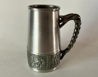 Pewter TROLL Stein Mug DOVRE 84 Norway Norsk Tinn Folk Art Vintage