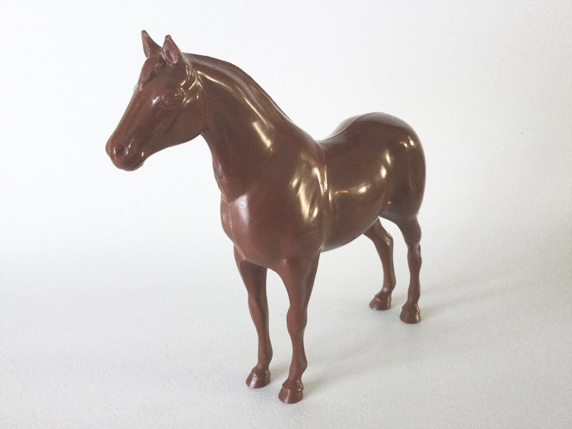 2 Nice Brown Plastic Toy HORSE Figurines Hartland Plastics & Etsy