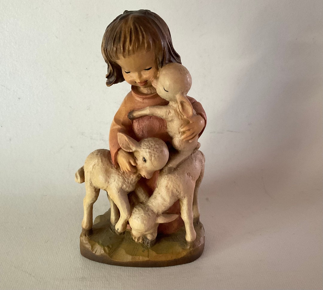 Vintage Rare Anri Wooden Carved Figurine 