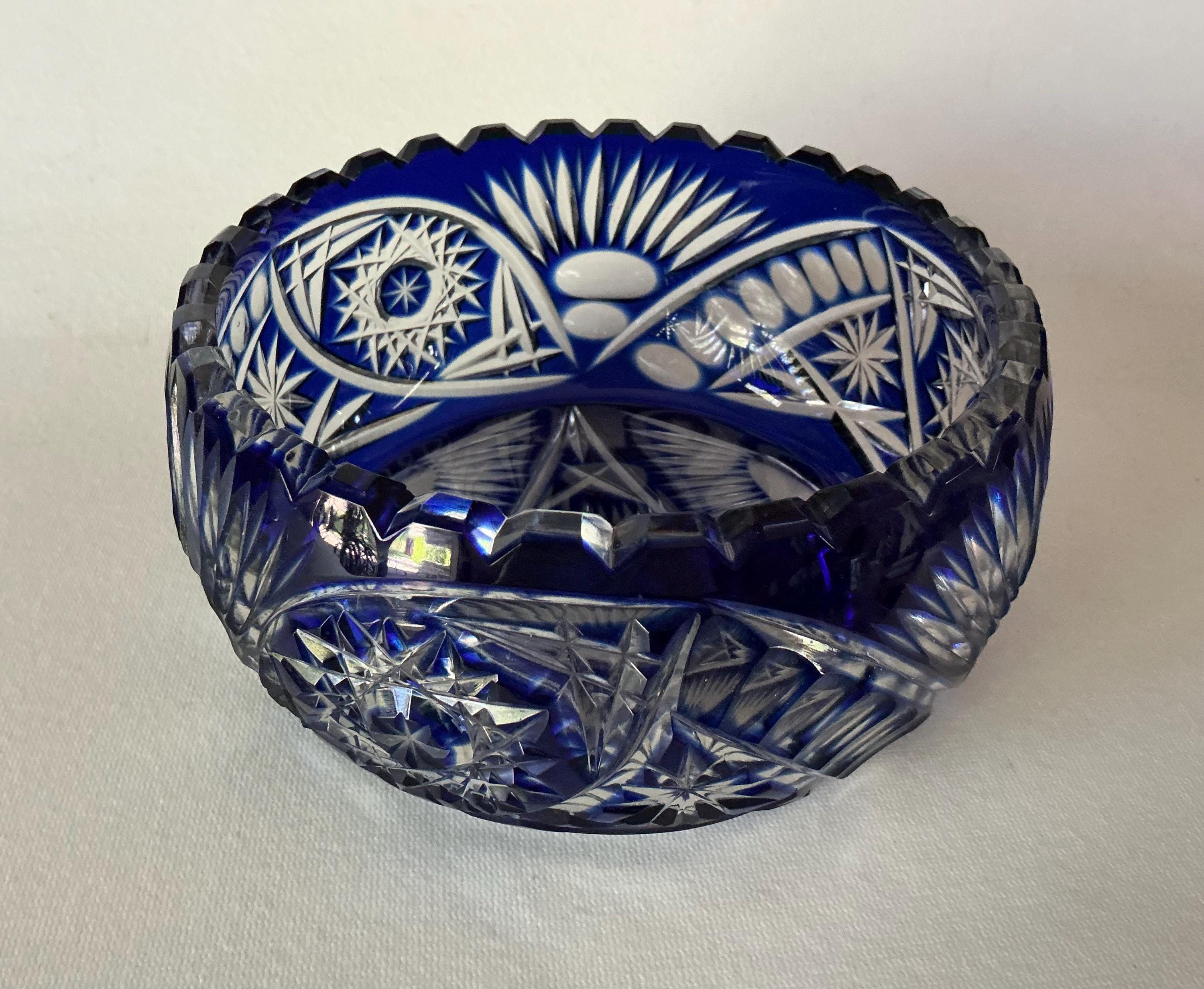 Cobalt Crystal Bowl - Etsy