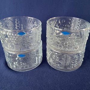 4 Iittala FLORA Glass Fruit Desert Bowl s 4&quot; Oiva Toikka Nuutajarvi MCM Finland