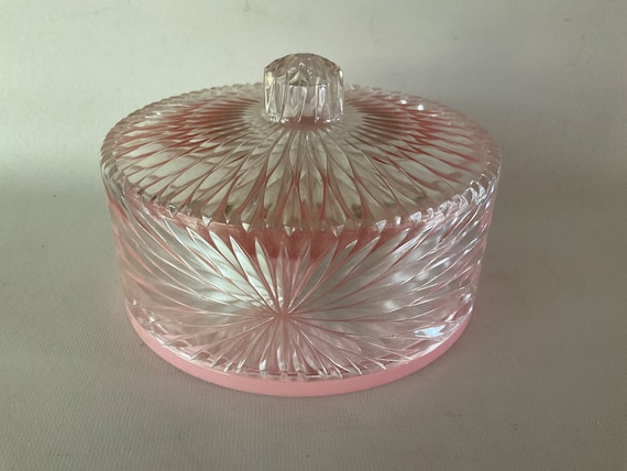 Vintage CELEBRITY Inc. Pink Crystal Cut Dusting Powder Acrylic - Etsy