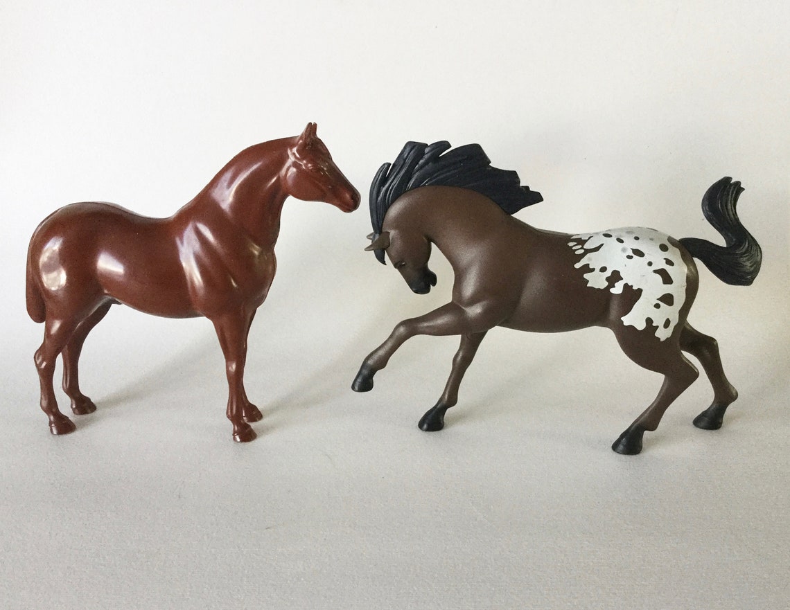 2 Nice Brown Plastic Toy HORSE Figurines Hartland Plastics & Etsy