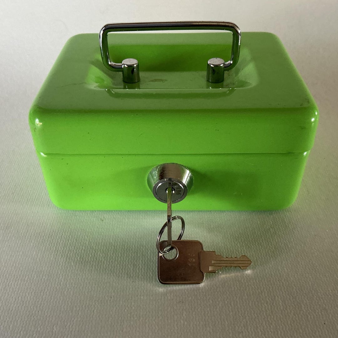 Green Enamel Steel Child's Bank Lock Box W/ 2 Keys - Etsy