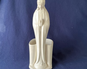 NAPCO Matte White Pottery Praying Madonna Maria Planter AR-5580 12" Japan Vintage
