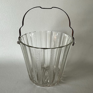Art Deco ICE BUCKET Anchor Hocking / Heller Co Depression Glass 1930-50s usa