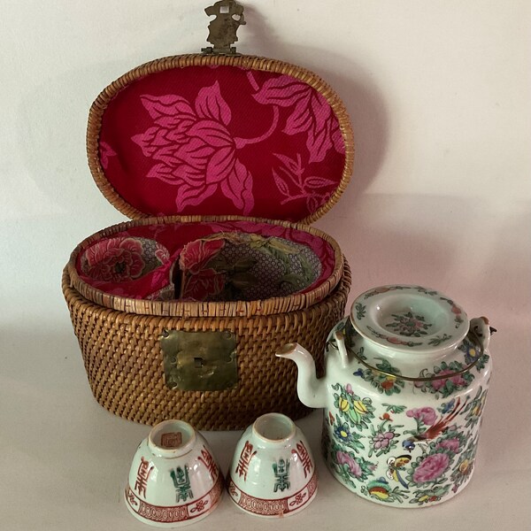 Chinese Tea Set Basket Etsy