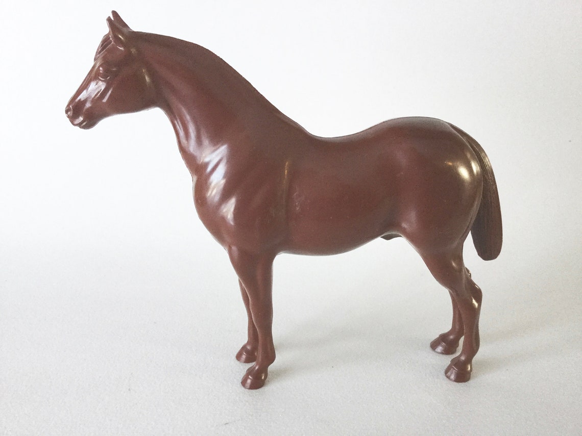 2 Nice Brown Plastic Toy HORSE Figurines Hartland Plastics & Etsy