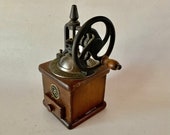 Vintage George Good Wood Cast Iron COFFEE MILLGrinder Music Box c1978 Works