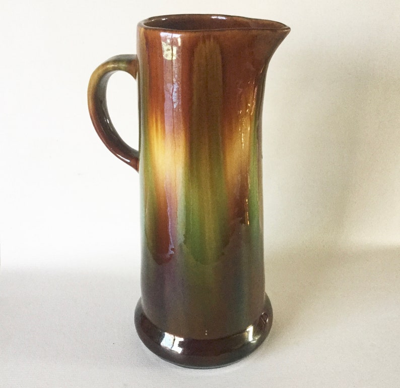 CAMBRIDGE Art Pottery 12 Large Pitcher Tankard Blended Glaze Ohio Ca 1900