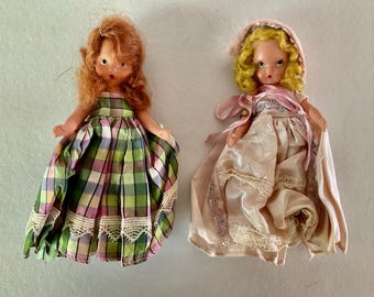 2 Nancy Ann Story Book Dolls Bisque Frozen Legs 1950s Sundays Child