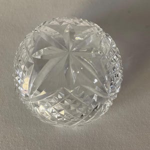 Waterford Cut Crystal Paperweight Round Hollow Dome Paperweight 780-15 Signed