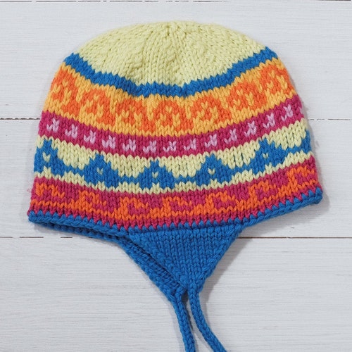 Pattern - Andean Child Hat Pattern for Hand Knitting