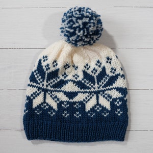 Mönster för snöflingeullmössa att sticka (PDF-mönster)