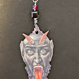 Krampus Holiday Ornament, retro Krampus ornament for Yule, Xmas Krampus postcard, krampus keepsake, curio Christmas ornament, occult xmas