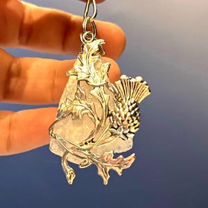 Schotse distel rozenkwarts sieraad, groene heks kerstmis decor, distel sieraden, kristallen distel kerstornament, distel aandenken