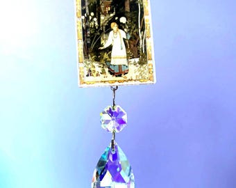 Baba Yaga Suncatcher Ornament, Witchy home Decor