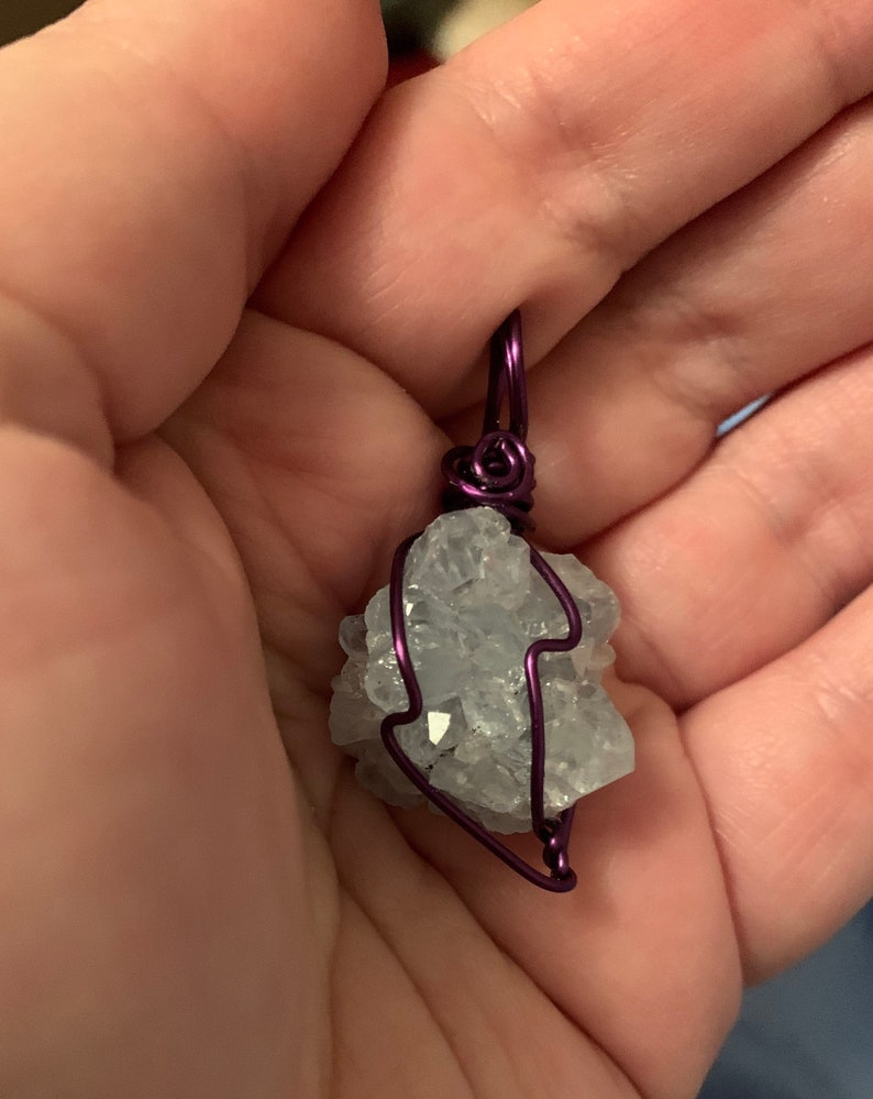 celestite crystal Pendant Celestite Wire Wrapped Necklace midsummer jewelry gift Guardian Angel Talisman Crystal Gift for Friendship