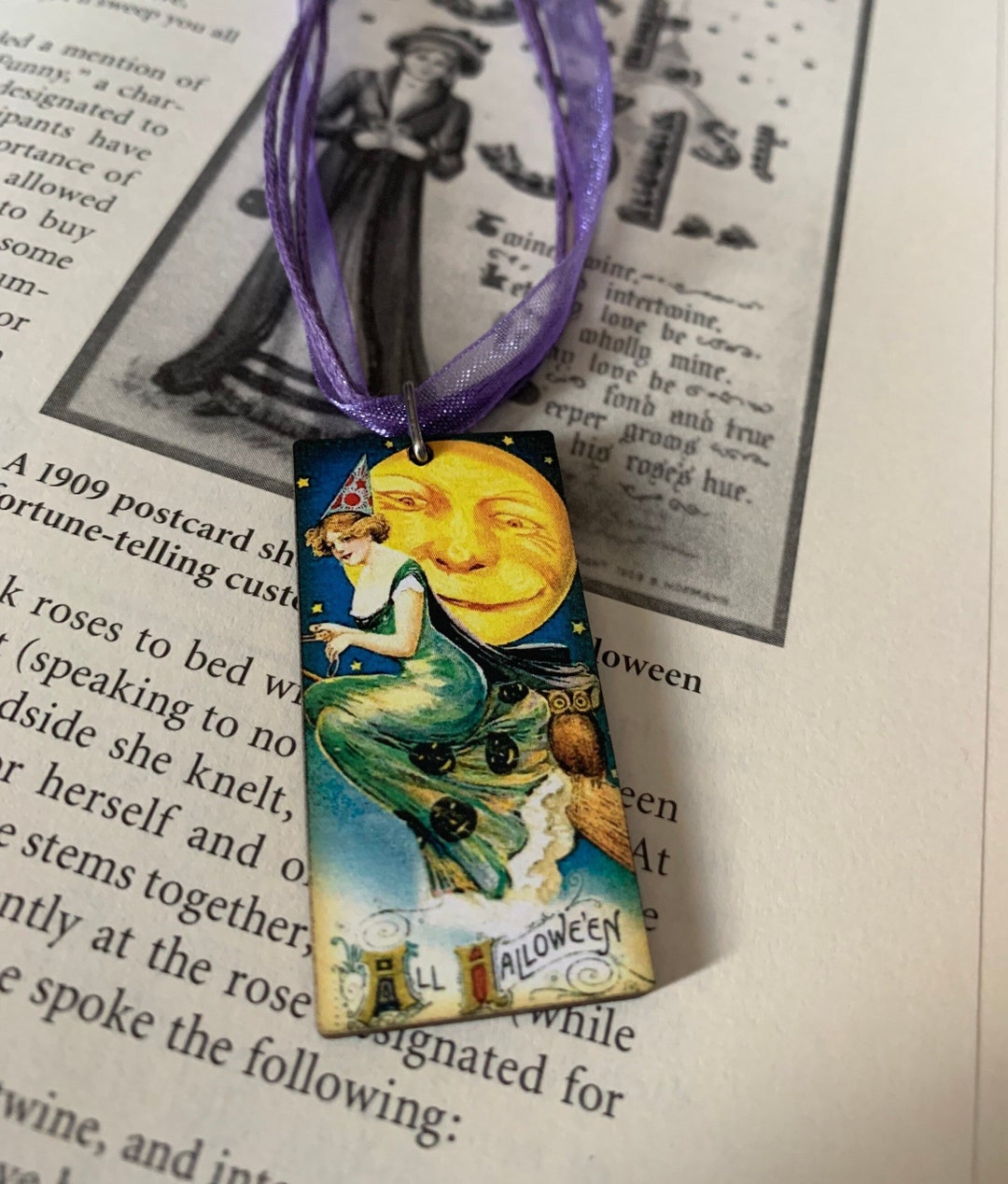 Pendentif De Voiture Halloween - Sorcière Volante En Résine - Décoration Rétroviseur Pour Voiture