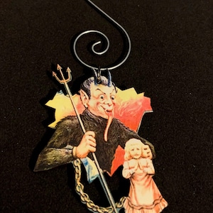 Krampus Vintage Stylized Yuletide Ornament, krampusnacht collectible decoration, beast of Xmas holiday ornament, gothic Christmas decoration