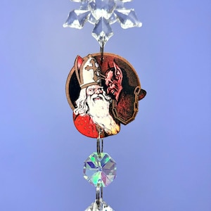Krampus Vintage Ornament, retro Krampus yule tree decor, Xmas Krampus ornament, yuletide krampus stocking stuffer, curio holiday keepsake