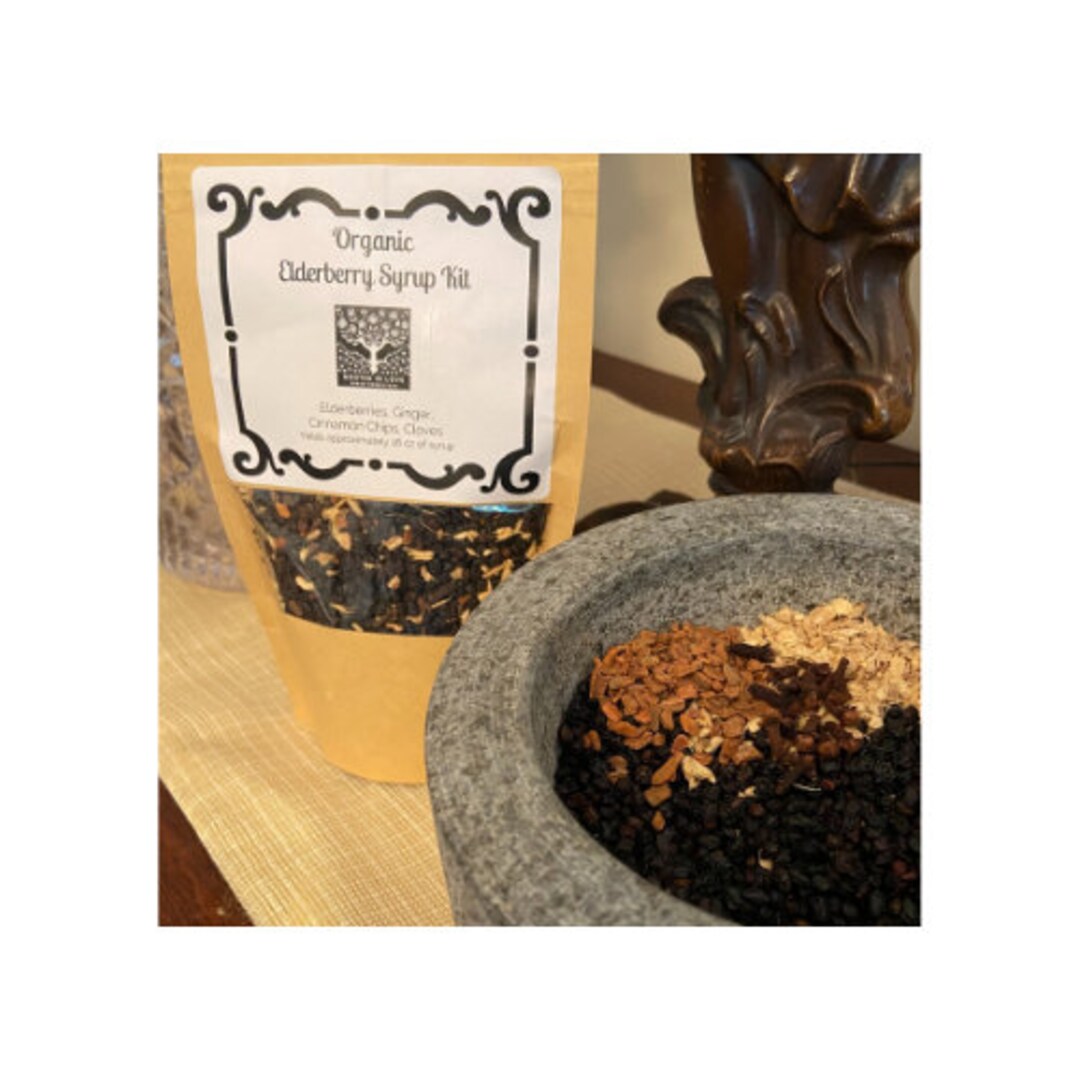 Organic Elderberry Syrup Kit. Boost Your Immunity. Antiinflammatory