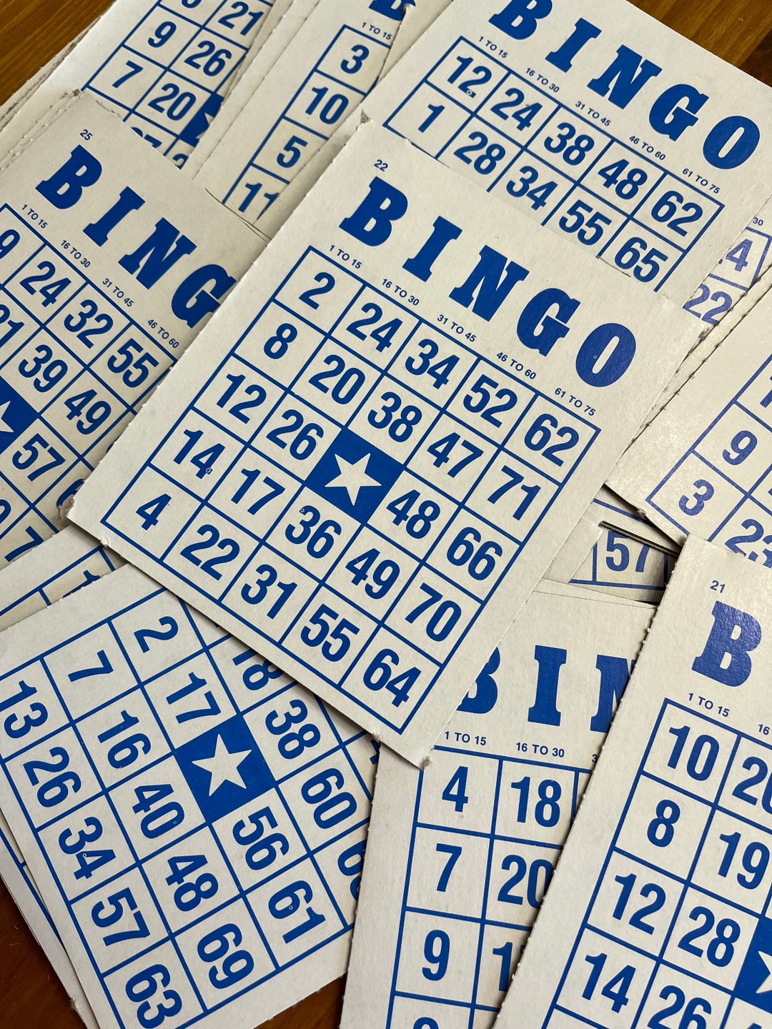 Vintage Cardboard BINGO Cards Blue/white Set of 20 4 1/2 X 5 5/8 Etsy